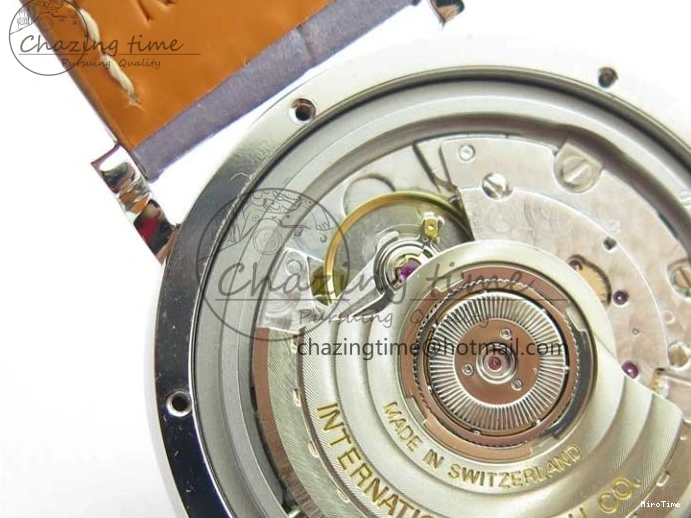 MIROTIME 0227 Attractive Portofino 37mm SS V7F 1:1 Best Edition Gray Dial Diamonds Bezel on Gray Leather Strap A 7091